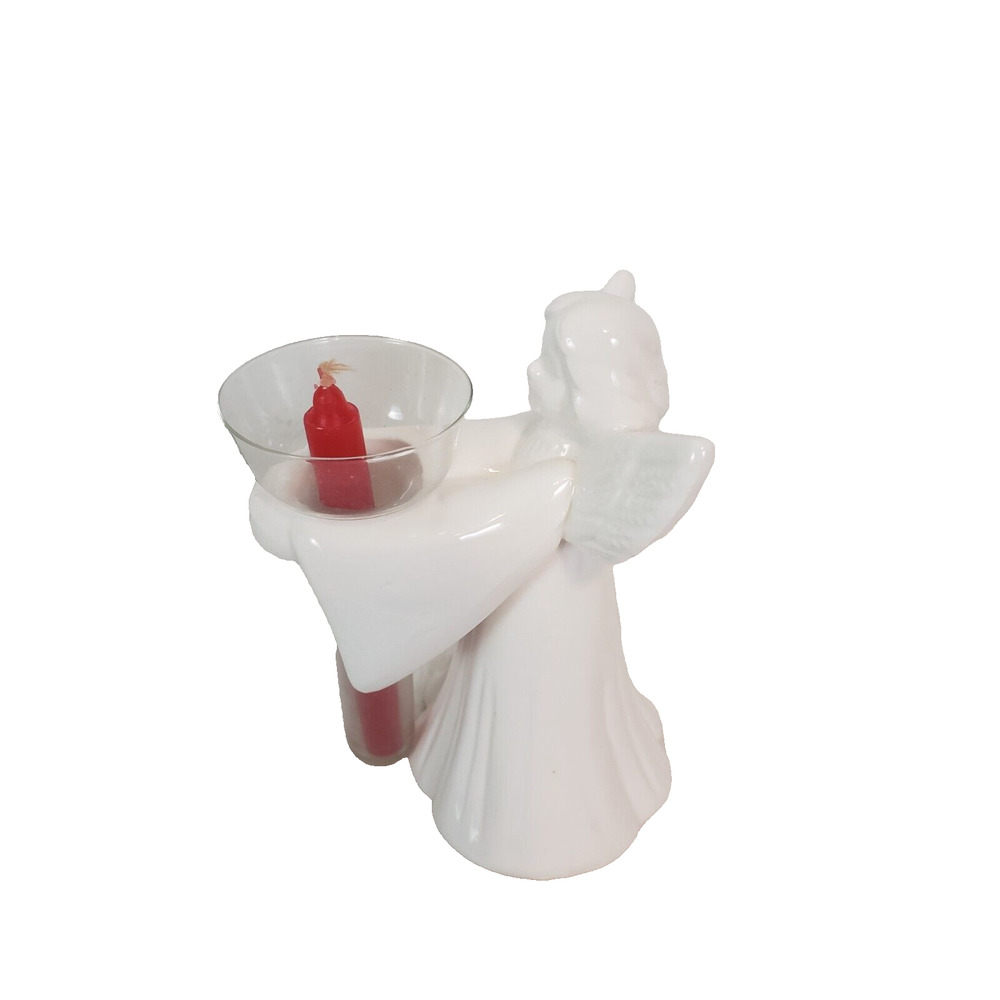 (9) Vintage Ron Gordon 1985 Floating Angel Candleholder Red Candle Item# 417